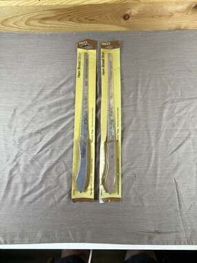 Lot of 2 Vintage EKCO 9" Bread & Ham Slicer Knives Pakkawood Handle New